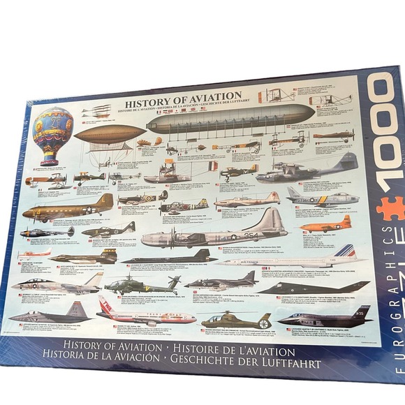 EUROGRAPHICS HISTORY OF AVIATION 1000 PIECE PUZZLE NEW IN BOX - Picture 1 of 4